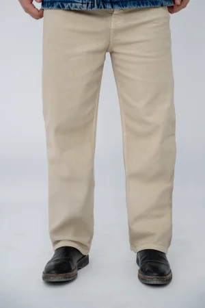 Pantalon baggy beige foncé
