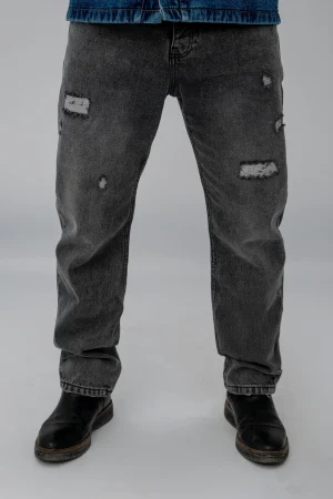 Pantalon jean boy freind gris avec DMG