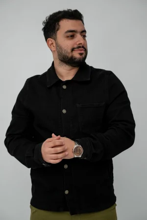 Veste jean noir simple