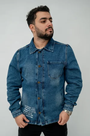 Veste jean bleu avec sérigraphie